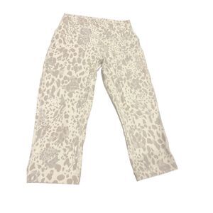 Lululemon Align HR Crop 17”L Nulu Size 6  Cheetah Camp Antique White